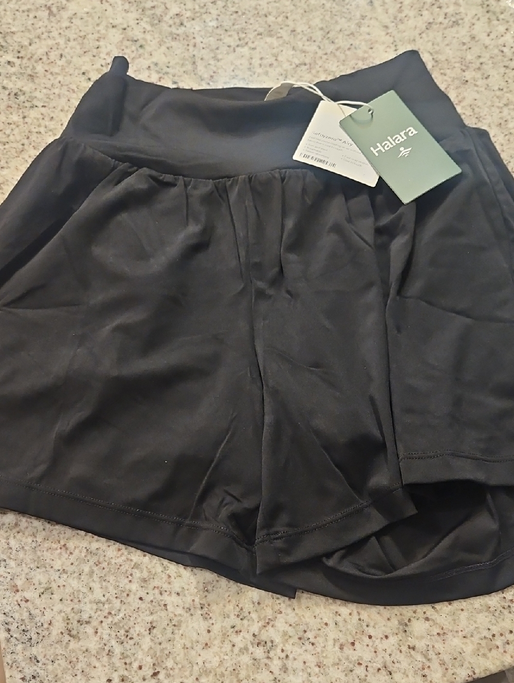 HALARA Black Active Skort with Inner Shorts
